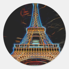 Illustration des Eiffelturms - Paris, Frankreich Runder Aufkleber