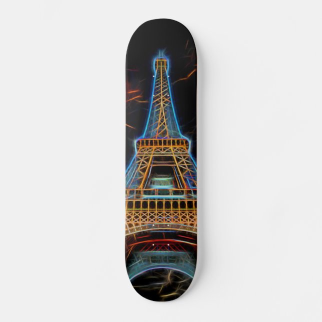 Illustration des Eiffelturms - Paris, Frankreich Skateboard (Vorderseite)