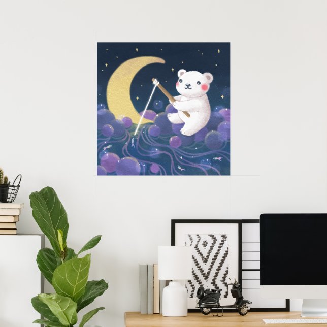 Illustration des Eisbären-Traums Poster (Heimbüro)