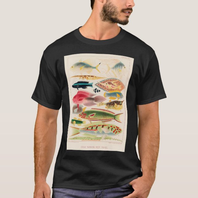 Illustration des Fischfangs des Great Barrier Reef T-Shirt (Vorderseite)