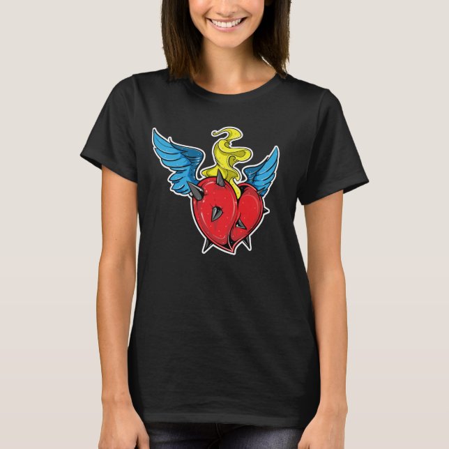 Illustration des Flammenherzes T-Shirt (Vorderseite)