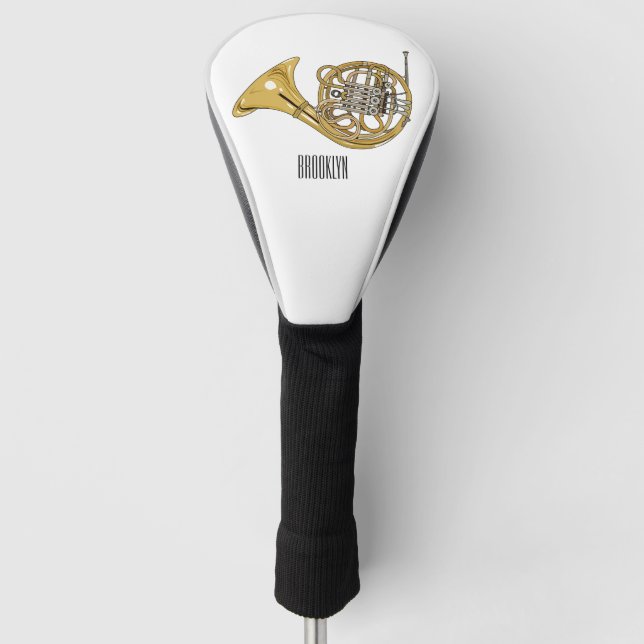 Illustration des französischen Horns von Cartoon Golf Headcover (Vorderseite)