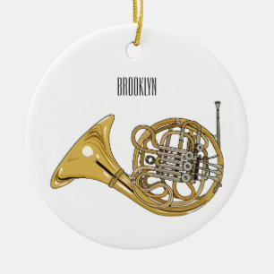 Illustration des französischen Horns von Cartoon Keramik Ornament