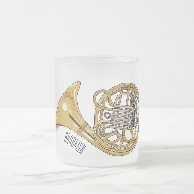 Illustration des französischen Horns von Cartoon Mattglastasse (Mittel)