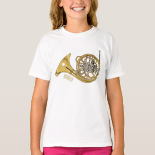 Illustration des französischen Horns von Cartoon T-Shirt