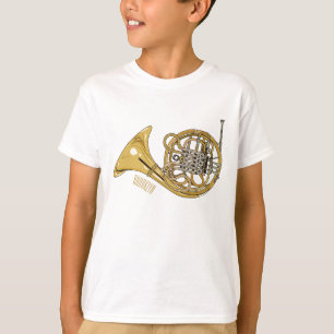 Illustration des französischen Horns von Cartoon T-Shirt