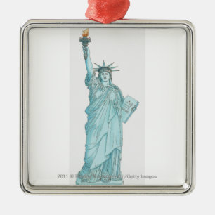 Illustration des Freiheitsstatuen Silbernes Ornament