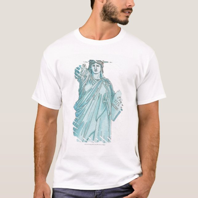 Illustration des Freiheitsstatuen T-Shirt (Vorderseite)