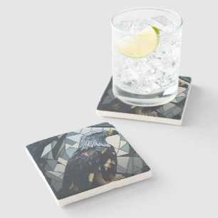 Illustration des gehärteten Glass Bald Steinuntersetzer