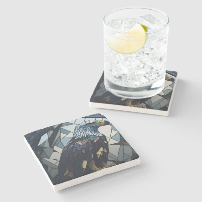 Illustration des gehärteten Glass Bald Steinuntersetzer (Seitenansicht)