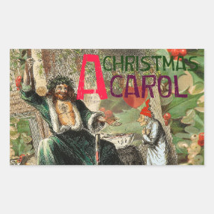 Illustration des Geistes der gegenwärtigen Weihnac Rechteckiger Aufkleber
