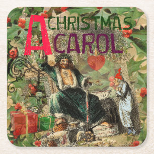 Illustration des Geistes der gegenwärtigen Weihnac Rechteckiger Pappuntersetzer