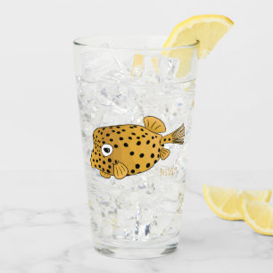 Illustration des Gelben Boxfischs-Cartoon Glas