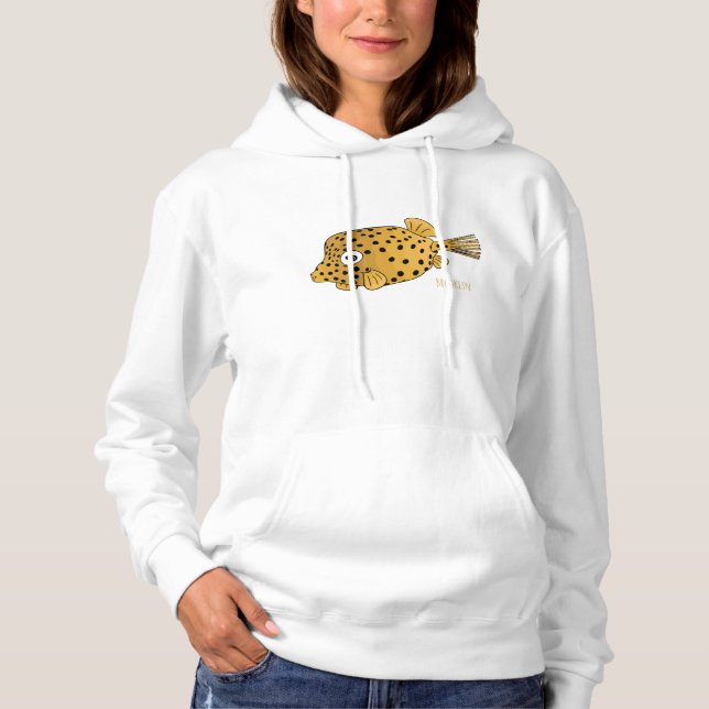 Illustration des Gelben Boxfischs-Cartoon Hoodie (Vorderseite)