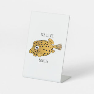 Illustration des Gelben Boxfischs-Cartoon Sockelschild