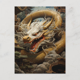 Illustration des Gelben und Weißen Östlichen Drach Postkarte