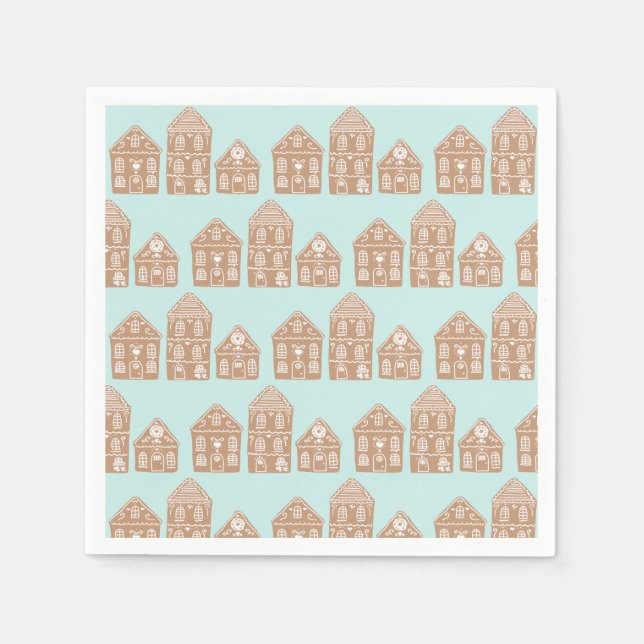 Illustration des Gingerbread House Village Serviette (Vorderseite)