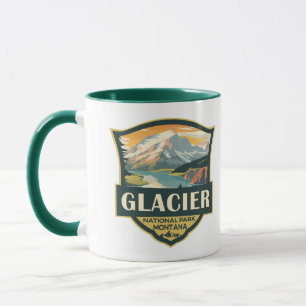 Illustration des Glacier National Park Reise Vinta Tasse