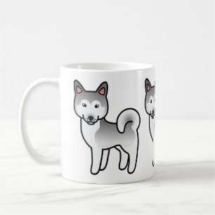Illustration des grauen und weißen Alaskan Malamut Tasse