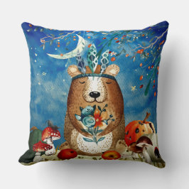 Illustration des Herbst-Wald-Friends-Bärenwaldes Kissen