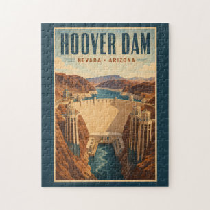 Illustration des Hoover-Staudamm-Kraftwerks Reise Puzzle
