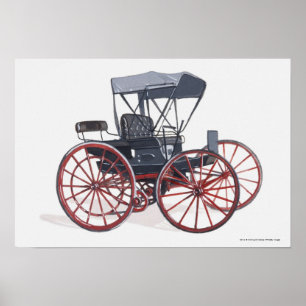 Illustration des horseless Wagens Poster
