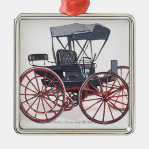 Illustration des horseless Wagens Silbernes Ornament