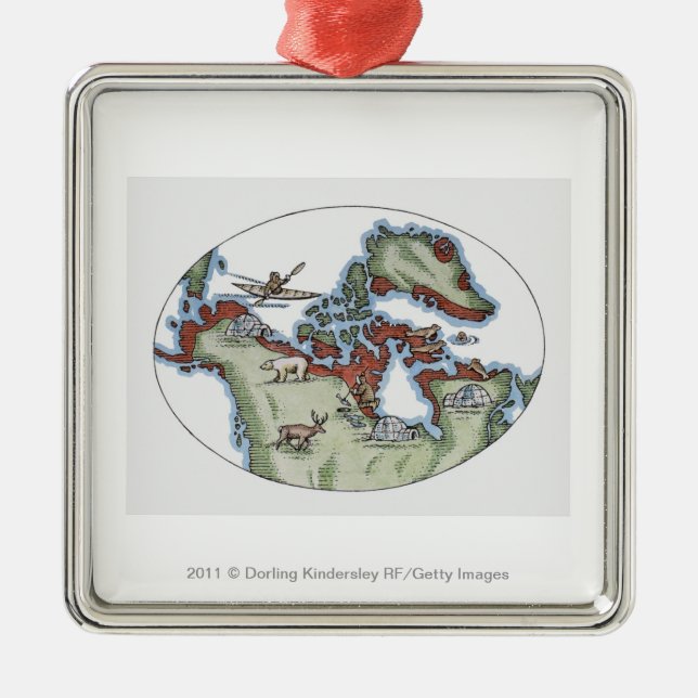 Illustration des Inuitgebiets Ornament Aus Metall (Vorne)