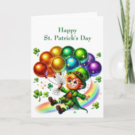 Illustration des irischen grünen Leprechaun Balloo Feiertagskarte