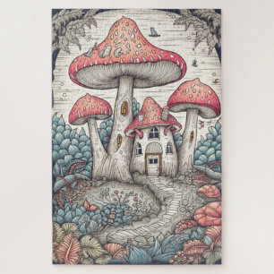Illustration des kreativen Psychedelic Mushroom Ho Puzzle