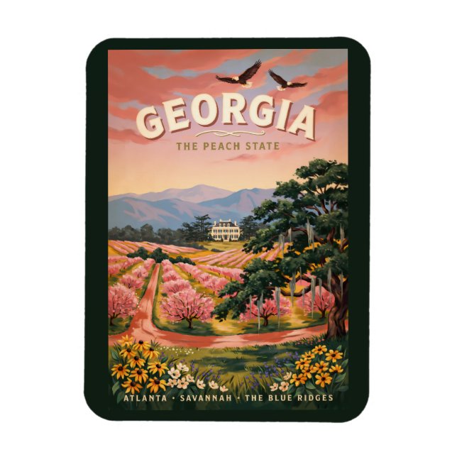 Illustration des Landes Georgien, Reise-, Kunst- V Magnet (Vertikal)