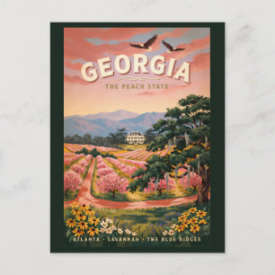 Illustration des Landes Georgien, Reise-, Kunst- V Postkarte