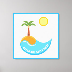 Illustration des lebendigen Strandes und des Meere Leinwanddruck