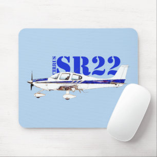 Illustration des Leichtflugzeugdesigns Cirrus SR22 Mousepad