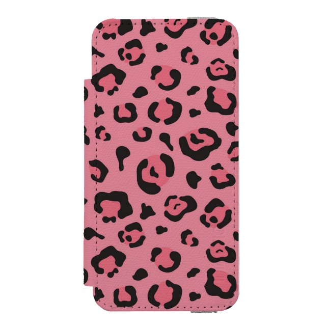 Illustration des Leopard-Rosa-Tieres Incipio iPhone Geldbeutel-Hülle (Folio Vorderseite)