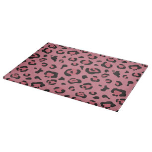 Illustration des Leopard-Rosa-Tieres Schneidebrett