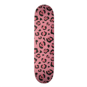 Illustration des Leopard-Rosa-Tieres Skateboard