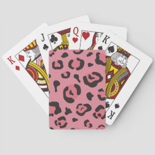 Illustration des Leopard-Rosa-Tieres Spielkarten