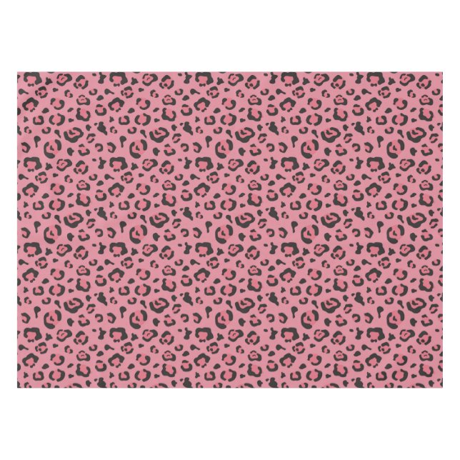 Illustration des Leopard-Rosa-Tieres Tischdecke (Vorderseite (Horizontal))