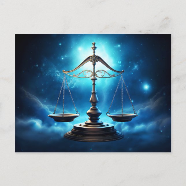 Illustration des Libra-Zodiaks Postkarte (Vorderseite)