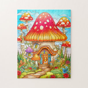 Illustration des magischen Pilzhauses Puzzle