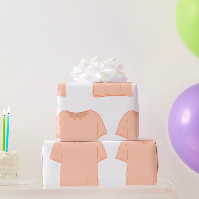 Illustration des Minimalistischen Peach-T-Shirts Geschenkpapier (Von Creator hochgeladen)