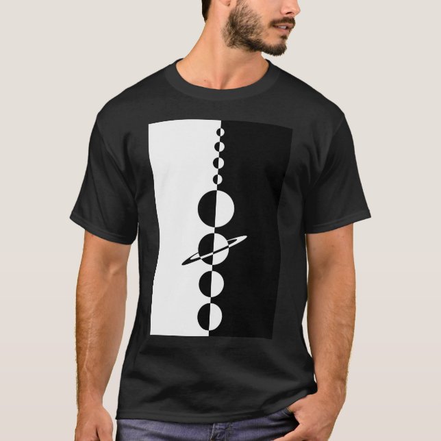 Illustration des Minimalistischen Sonnensystems T-Shirt (Vorderseite)