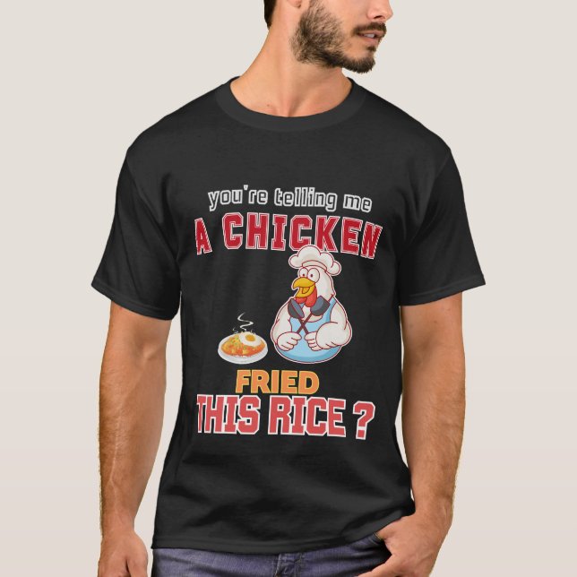 Illustration des modernen funny Fried Rice Chicken T-Shirt (Vorderseite)