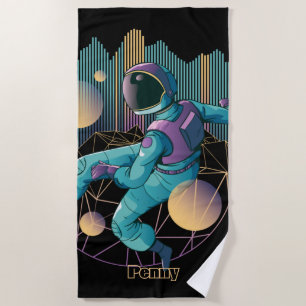 Illustration des modernen Techno-Astronauten Strandtuch