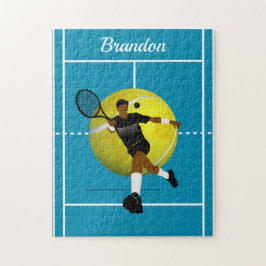 Illustration des modernen Tennisspielers Name des  Puzzle