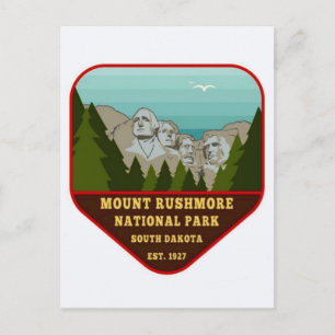 Illustration des Mount Rushmore im Vintage-Stil Postkarte