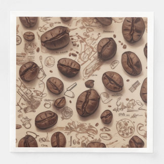 Illustration des Musters für Kaffeebäume Serviette