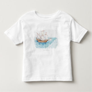 Illustration des nähernden Randes des Schiffs des Kleinkind T-shirt