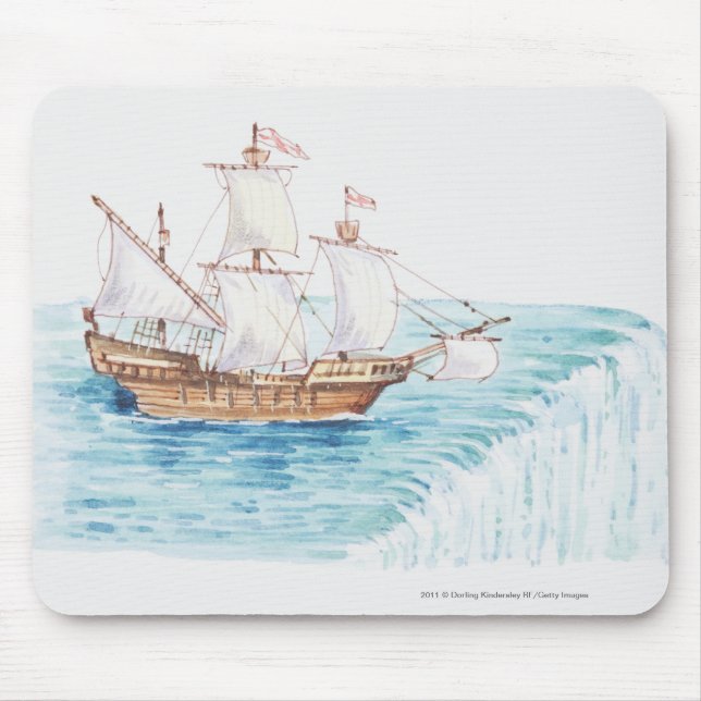 Illustration des nähernden Randes des Schiffs des Mousepad (Vorne)